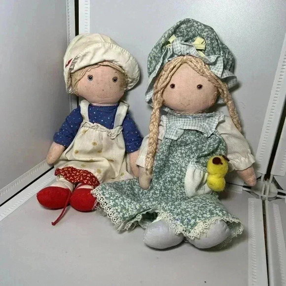 Vintage Holly Hobbie And Amy Knickerbocker 12” Dolls w/Original Outfits & Hats - Picture 1 of 10